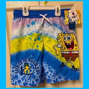SpongeBob SquarePants Kids Shorts - Blue, Yellow, and Purple